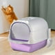 thumbnail image 5 of Caja de arena para gatos con capucha, inodoro para gatos completamente cerrado, cacerola portátil con cuchara, caja de arena duradera antisalpicaduras , púrpura, 5 of 10