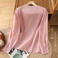 thumbnail image 4 of WCMZJ Long Sleeve Cotton Linen Shirts for Women Dressy Casual Side Button Down Embroidered Tops Loose Comfy Fall Blouses Pink L, 4 of 9