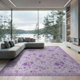 thumbnail image 2 of ODIKA 8'x10' Washable Area Rug Non-Slip Chair-Friendly Mat Purple Dotted Beige Tassel Border Decorative Pink Boho for Dining Room, Large Office, Lounge, 2 of 6