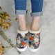 thumbnail image 4 of Zapatos de lona de corte bajo de fondo plano para mujer Zapatillas de algodón antideslizantes planas informales versión perezosa de un pie Wmkox8yii hj789, 4 of 6