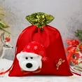 thumbnail image 4 of cpengpj Christmas Gift Bags with Drawstring Closure, Large Fabric Santa Claus Snowman Design for Holiday Decorations, Tree and Tabletop Decor (24x29.5cm), 4 of 6