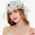 thumbnail image 6 of Fascinators Hats for Women Tea Party Easter Womens Summer Dress Hat Wide Leaf Flower Bridal Shower Hat Sun Hats Beach Hat, 6 of 7