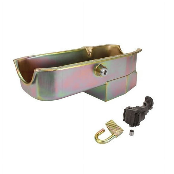 SB Chevy Claimer Oil Pan w/ Plug Combo, Hi-Vol. Pump, RH Dipstick
