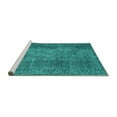 thumbnail image 2 of Ahgly Company Machine Washable Indoor Square Persian Turquoise Blue Traditional Area Rugs, 8' Square, 2 of 4