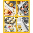thumbnail image 3 of Katbite Silicone Muffin Pan, Non-stick BPA Free Cupcake Pans 12 Cups With 6 baking cups,Grey, 3 of 10