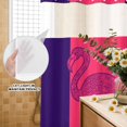 thumbnail image 2 of No Hook Shower Curtain with Built-in Rings - Retro Washable Waterproof Fabric Bathroom Curtains for Hotel,Rentals, Stall 36 X 78 Inch , Flamingo Pattern Dark Pink Midnight Blue, 2 of 9