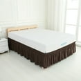 thumbnail image 2 of Subrtex Wrap Around Bed Skirt Elastic Elegant Soft Fabric Ruffled Fade Resistant Replaceable (Queen, Chocolate), 2 of 8