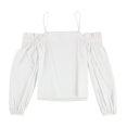 thumbnail image 2 of bar III Womens Cold Shoulder Knit Blouse, White, X-Large, 2 of 2