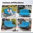 thumbnail image 3 of Pellebant 2-Seater Outdoor Patio Loveseat with Soft Cushions – All-Weather Rust-Resistant Metal Frame Patio Sofa for Balcony, Poolside, Backyard, Porch (Blue), 3 of 10