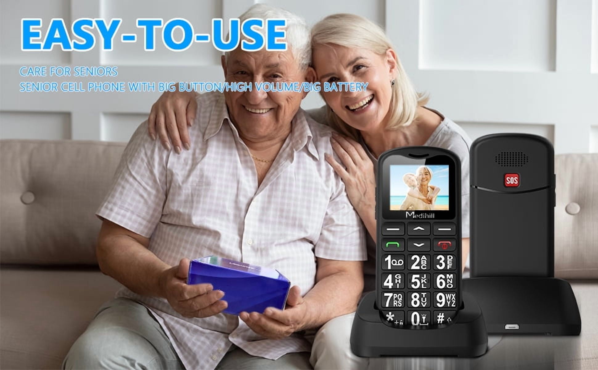 Big Button Mobile Phone SOS for Elderly Senior Cell Phone (Blue) - Medihill