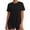 Black-01, variant on Women's Summer Casual Curved Hem T-Shirt, Side Split Crew Neck Loose Fit Workout Blouse
