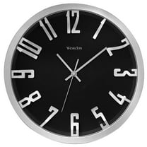 Westclox 12" Modern Silver Color Analog QA Wall Clock with Raised Numbers