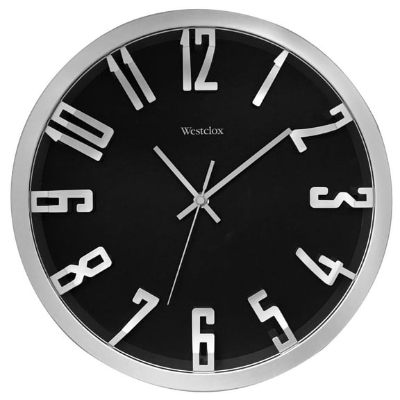 Westclox 12" Modern Silver Color Analog QA Wall Clock with Raised Numbers