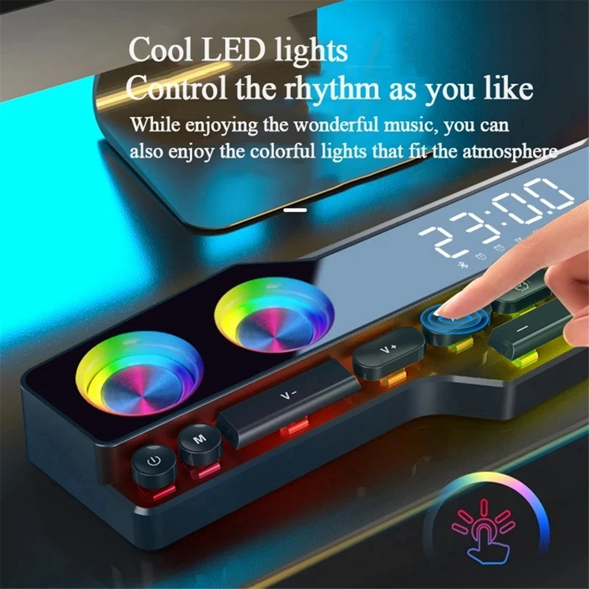 V18 Dazzle Colour Speakers Home Desktop Computer Game Big Sound LED Colour Lights Gaming Keyboard Bluetooth Speakers