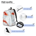 thumbnail image 5 of Balery Koi Fish Corals,Spring Summer Vintage Canvas Backpack for Men and Women - Large Capacity, Durable Travel Laptop Bag for School, Work, Hiking, and Outdoor Activities, 5 of 7