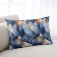 thumbnail image 2 of Waterproof Outdoor Throw Pillows with Inserts 12"x20", Navy Blue Ombre Feather Soft Decorative Pillowcases for Couch Bedroom, Modern Art Leaves Pillow Covers for Sofa Living Room, 2 of 8