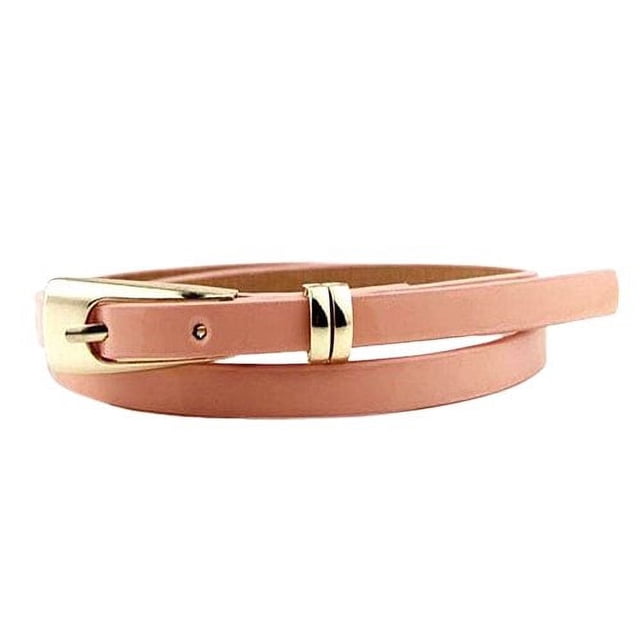 Ceinture Fine pour Femmes en Similicuir Couleur Bonbon avec Boucle, Ceinture Mince, Ceinture à Ceinture