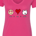 thumbnail image 4 of Inktastic Peace Love Westies Women's V-Neck T-Shirt, 4 of 5