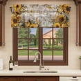 thumbnail image 6 of 2 Pack Farmhouse Sunflower Valances for Windows Bedroom Living Room Window Treatments, Vintage Daisy Butterflies Rustic Wood Rod Pocket Valance Drapes Short Kitchen Curtains Over Sink 60"x18", 6 of 8