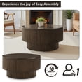 thumbnail image 2 of Round Coffee Table with Storage, Modern Wooden Coffee Table with Solid Wood Veneered, 31.5" Small Circle Center Table,Tea Table for Living Room,Home Small Space, 2 of 8