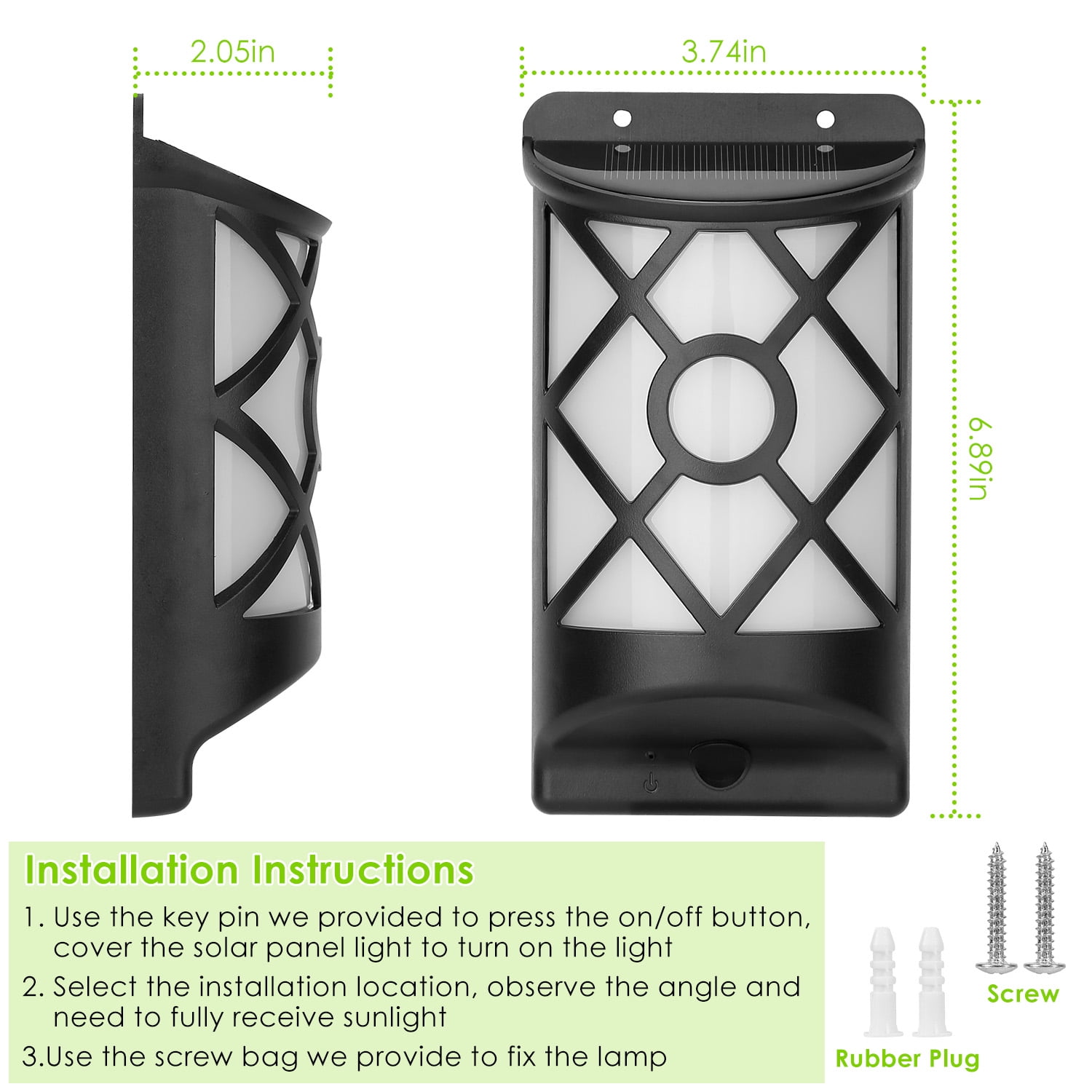 Flickering Solar Wall Lights 96 LEDs Outdoor