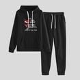 thumbnail image 2 of Clearance LYXSSBYX Sweatshirts for Women 2 Piece Set Women's Casual Christmas Printed Hooded Drawstring Loose Long Sleeve Sweatshirt Tops and Long Pants Set Suits, 2 of 4