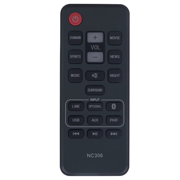 New NC306 NC306UH Replace Remote Control for Sanyo Soundbar FWSB415E-A
