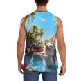 thumbnail image 4 of Balery Playful Hedgehog Forest Pond Camisetas sin mangas para hombre, absorbe la humedad y protege contra el mal olor.-X-Large, 4 of 7
