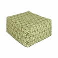 thumbnail image 1 of Abstract Rectangle Pouf, Continuous Vibrant and Flower Inspired Formations, Under Desk Foot Stool for Living Room Office Ottoman with Cover, 25", Green Brown Yellow Green, by Ambesonne, 1 of 4