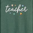 thumbnail image 3 of Instant Message - Script Teacher With Hearts - Women's Lightweight French Terry Long Sleeve Shirt, 3 of 6