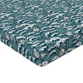 thumbnail image 4 of Ambesonne Ocean Fitted Sheet, Minimalist Wave Pattern Retro, Twin Size, Almond Green and Eggshell, 4 of 5