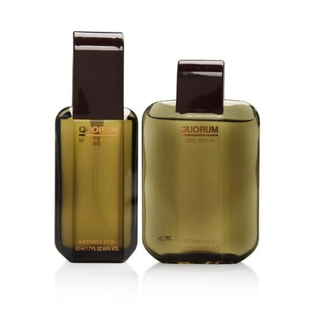 Antonio Puig Silver After Shave (Quorum by Antonio Puig for Men 2 Piece Set Includes: 1.7 oz Eau de Toilette Spray + 1.7 oz After Shave)
