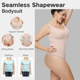 thumbnail image 5 of Body Gibobby para mujer con Efecto Control de Barriga Mono sexy sin mangas Racer Back Halter Neck Beige M, 5 of 5