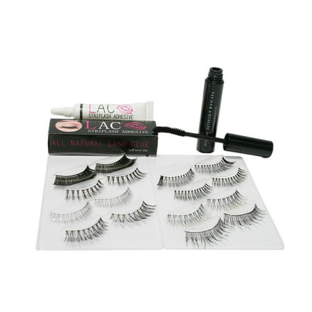 False Eyelashes 8 Flexi-band Lashes | Eyelash Extension Safe Mascara | Hypoallergenic Lash Glue 1-2 Day Wear | Clear Lash Band Blends with Natural Lash Line | Reuse Lashes up to 3