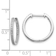 thumbnail image 2 of Finest Gold 14K White Gold Polished Diamond In-Out Hinged Hoop Earrings, 2 of 2