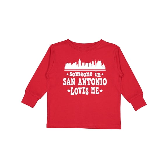 Inktastic Someone in San Antonio Loves Me Texas Boys or Girls Long Sleeve Toddler T-Shirt