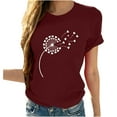 thumbnail image 2 of Busydd Womens Summer Tops Short Sleeve Crewneck Casual Dressy Tops Shirts Soft Fashion Floral Printed Blouses Loose Fit Basic Tops Tees, 2 of 7
