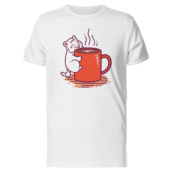 Cat Clinging On Cup Tee Men's -Image by Shutterstock