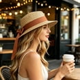 thumbnail image 5 of Women French Style Flat Top Bucket Hat For Summer Seaside Beach Casual Wear, Black, 5 of 7
