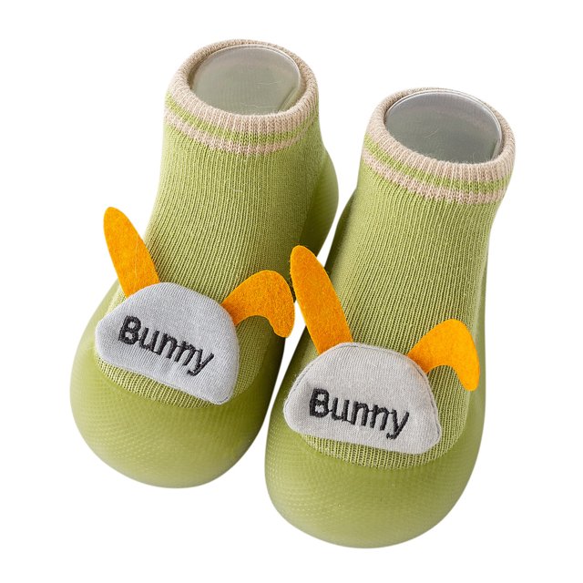 TSADFHJI Christmas Baby Sneakers Size 4 Spring and Summer Children Toddler Shoes Boys and Girls Socks Shoes Flat Bottom Non Breathable Cartoon Rabbit Pattern 24 Mint Green