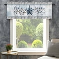 thumbnail image 4 of Country Star Blue Farmhouse Short Window Curtain Valances, Farmhouse Vintage Branches Wooden Rod Pocket Kitchen Valances for Living Room Bedroom Bathroom Cafe 42" x 18", 4 of 8