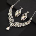 thumbnail image 5 of Faty-T Silver Bridal Wedding Jewelry Set Rhinestone Necklace Earrings Bracelet Sets Prom Formal Costume Jewelry Sets for Women and Brides, 5 of 9