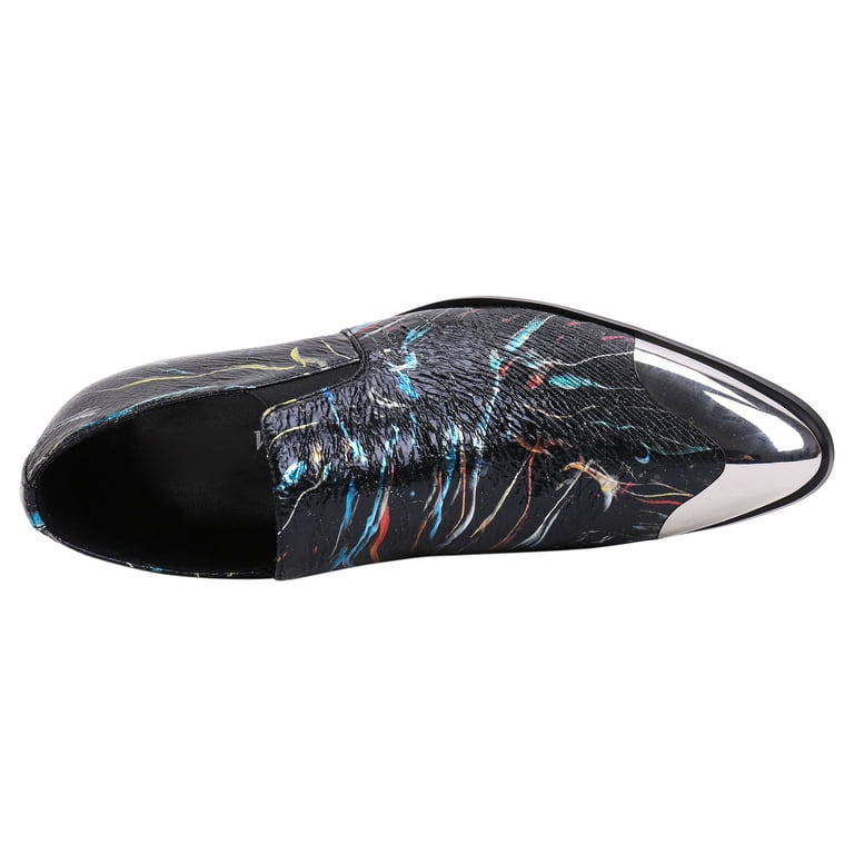 Santimon Men Genuine Leather Dress Shoes Printed Patent  display picture 3