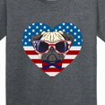 thumbnail image 4 of Inktastic Pug Dog Patriotic Us Flag Heart Youth T-Shirt, 4 of 5