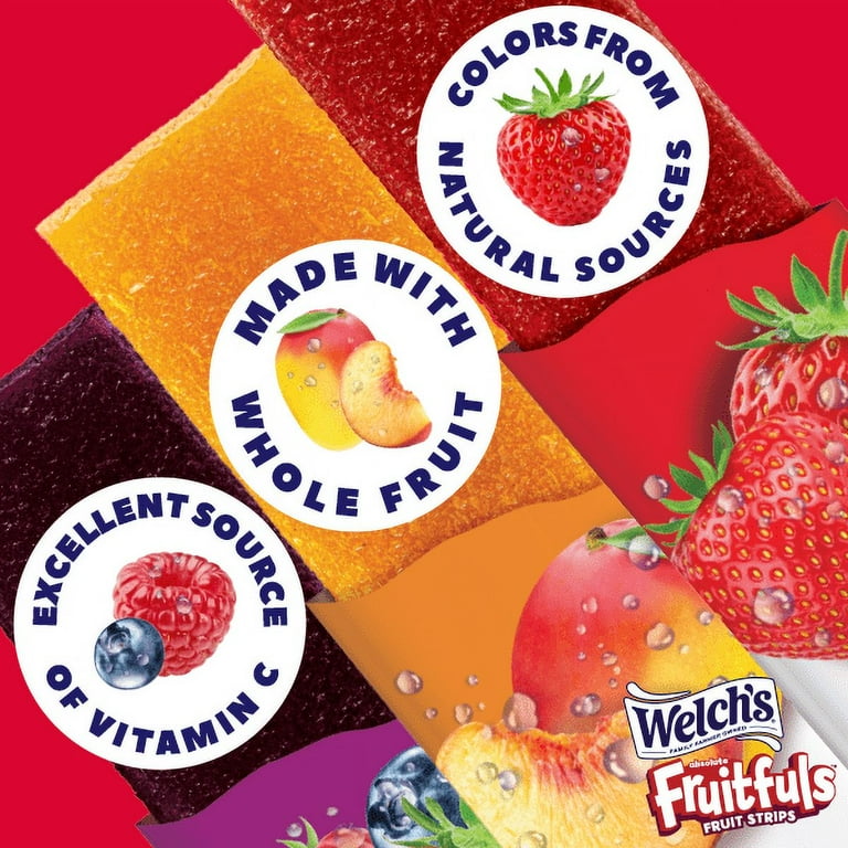 Welch's Fruitfuls Strawberry Fruit Snacks Strips, 0.5oz, 10 Count