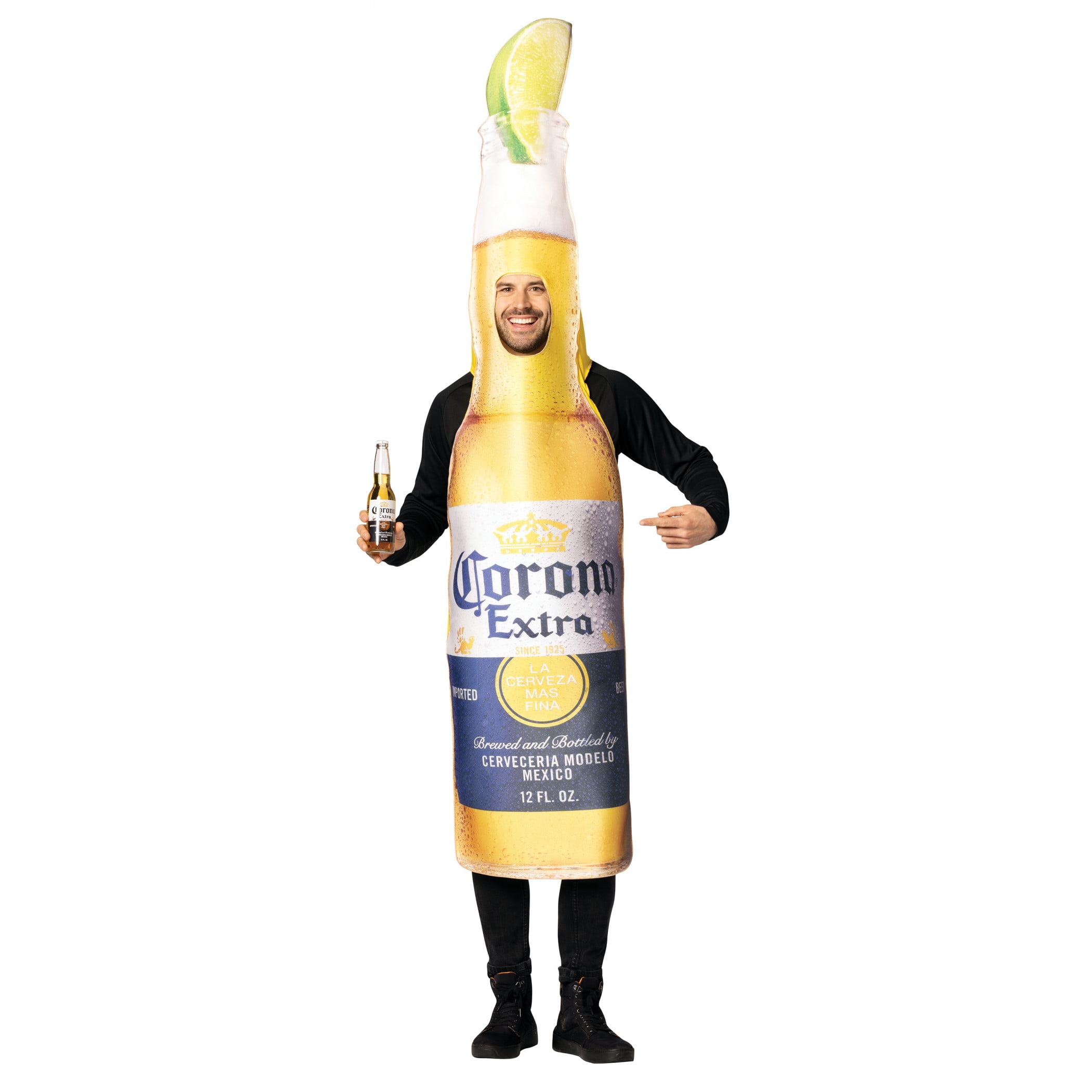 Rasta Imposta Corona Extra Beer Bottle Halloween Costume, Adult One Size, Unisex, Yellow