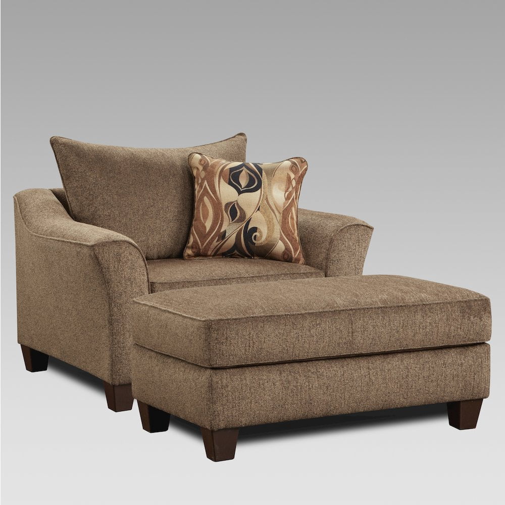 Roundhill Furniture Camero Fabric Cocktail Ottoman, Chocolate