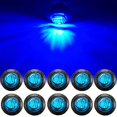 thumbnail image 2 of NBWDY 10Pcs 3/4In Round Blue LED Bullet Marker lights, Front Rear Side LED Marker Lights,LED Clearence Lights,LED Trailer Marker Lights for Trailer Truck RV Car Bus Van Pickup ATV Boat Caravan, 2 of 4