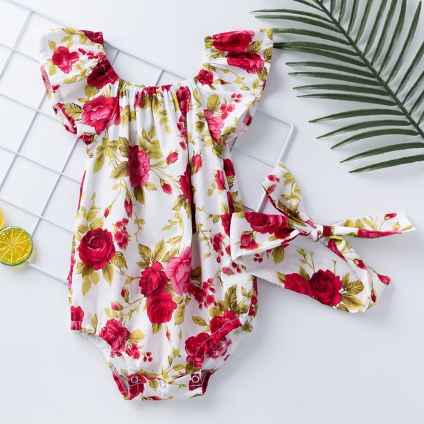 2023 Babany bebe bebé recién nacido estampado Floral Flutter Romper niñas ropa verano sin mangas mono fotografía disfraz Tan Jianjun unisex