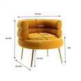 thumbnail image 7 of Modern Accent Chair, Single Leisure Sofa Chair for Adults, Upholstered Accent Living Room Chair with Rose Golden Metal Legs for Living Room Bedroom, Tufted Chair for Reading or Lounging, Mustard, 7 of 7
